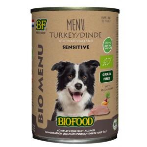 BF Petfood Biofood Organic Sensitive Kalkoen Bio Menu natvoer hond (blik 400 gram) 24 x 400 g BF Petfood Biofood Organic Sensitive Kalkoen Bio Menu natvoer hond (blik 400 gram) 24 x 400 g