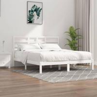 Bedframe massief hout wit 200x200 cm - thumbnail