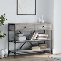 Wandtafel met lades en schappen bewerkt hout grijs sonoma eiken - thumbnail