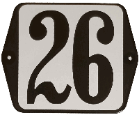 Huisnummer naambordje standaard 15x12 cm nummer 26 - Warentuin mix - thumbnail