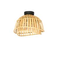 QAZQA Oosterse plafondlamp zwart met naturel bamboe 30 cm - Pua - thumbnail