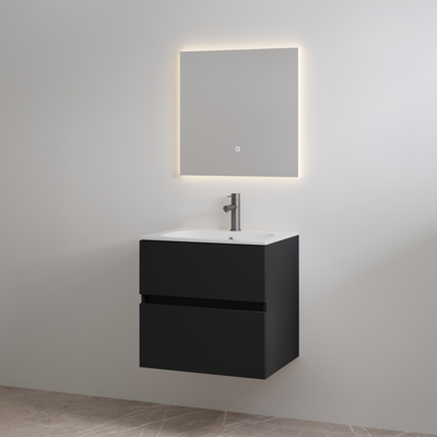 Badmeubelset met Kraangat Best Design Splash 60 cm Mat Zwart