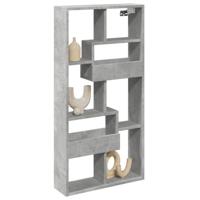 Wandkast 50x15x100 cm bewerkt hout betongrijs - thumbnail