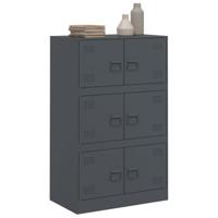 Dressoir 67x39x107 cm staal antracietkleurig - thumbnail
