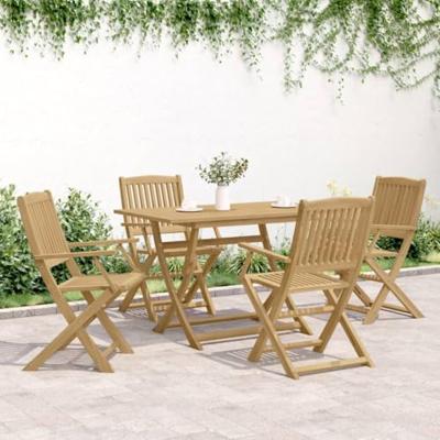 Tuinstoelen 4 st inklapbaar 57,5x54,5x90 cm massief acaciahout - thumbnail