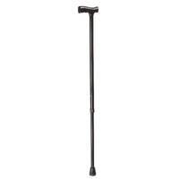 Thuasne Aluminium Wandelstok met Houten Handgreep T-vorm - One size - Universeel - Zwart - thumbnail