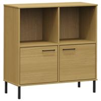 Boekenkast met metalen poten OSLO 90x35x90,5 cm hout bruin - thumbnail