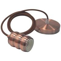 LED Hanglamp Industrieel Rond - Mat Koper Aluminium - E27 Fitting - Loft - thumbnail