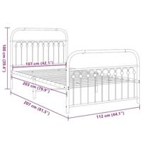 Bedframe met hoofd- en voeteneinde metaal wit 107x203 cm - thumbnail