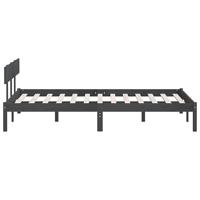 Bedframe massief grenenhout grijs 200x200 cm - thumbnail