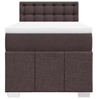 Boxspring met matras stof donkerbruin 90x200 cm - thumbnail