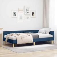 Hoek Bed Frame Blauw 90 x 200 cm Stof en Geengineerd Hout - thumbnail