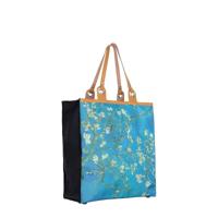 New Rebels Boodschappentas Blossoms - Stevige Nylon Shopper met Leren Hengsels - Van Gogh Print - 39L - thumbnail