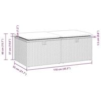 2-delige Loungeset met kussens poly rattan acacia zwart - thumbnail