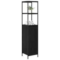 Badkamermeubel met planken 36x35x165 cm zwart eikenkleurig - thumbnail