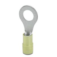 Phoenix Contact 3241213 Ringkabelschoen Dwarsdoorsnede (max.): 6 mm² Schachtdiameter: 8.40 mm Deels geïsoleerd Geel 100 stuk(s) - thumbnail