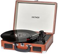 Denver Vinylplatenspeler met USB, opnemen naar MP3, AUX-INGANG voor telefoon/tablet, RCA-uitgang, stereoluidsprekers - bruin - thumbnail