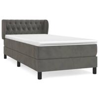 Boxspring met matras fluweel donkergrijs 100x200 cm - thumbnail