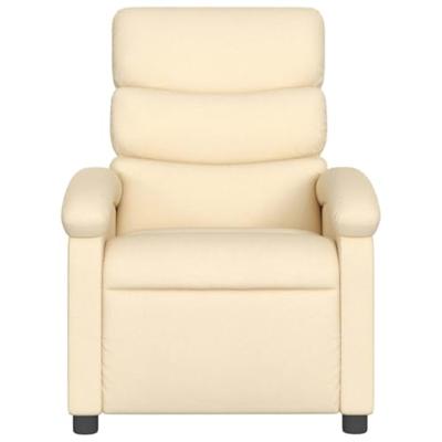 Fauteuil verstelbaar elektrisch stof crèmekleurig