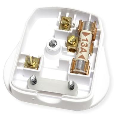 BACHMANN Geaarde stekker , Engeland UK 13A / 250V wit, 13A zekering BACHMANN Geaarde stekker , Engeland UK 13A / 250V wit, 13A zekering