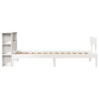 Bed met boekenkast zonder matras grenenhout wit 90x200 cm - thumbnail
