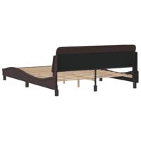 Bedframe zonder matras stof donkerbruin 160x200 cm - thumbnail