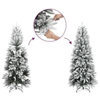 VidaXL Kunstkerstboom met sneeuw smal 150 cm pvc en pe - thumbnail