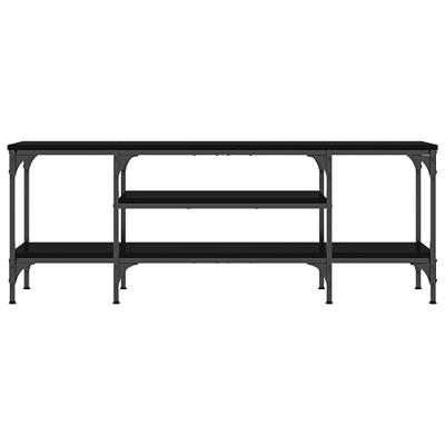 Tv-meubel 121x35x45 cm bewerkt hout en ijzer zwart Tv-meubel 121x35x45 cm bewerkt hout en ijzer zwart