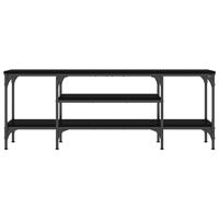 Tv-meubel 121x35x45 cm bewerkt hout en ijzer zwart - thumbnail