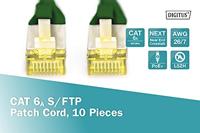 Digitus DK-1644-A-030-G-10 RJ45 Netwerkkabel, patchkabel CAT 6A S/FTP 3.00 m Groen 1 stuk(s) - thumbnail