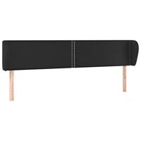 Hoofdbord met randen 183x23x78/88 cm kunstleer zwart - thumbnail