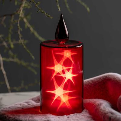 Leonardo Stella Kaarslamp met ledverlichting rood 21 cm