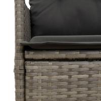 Tuinstoelen 2 st verstelbaar met kussens poly rattan grijs - thumbnail
