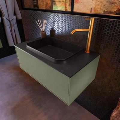 Badkamermeubelset Mondiaz Erin 80 cm met 1 Lade met RIDGE Wastafel Midden Urban met 1 kraangat Greeploos Mat Army Badkamermeubelset Mondiaz Erin 80 cm met 1 Lade met RIDGE Wastafel Midden Urban met 1 kraangat Greeploos Mat Army