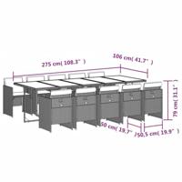 11-delige Tuinset met kussens poly rattan beige - thumbnail