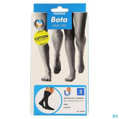 Bota Relax 280 Katoen Korte Kous Zwart N3