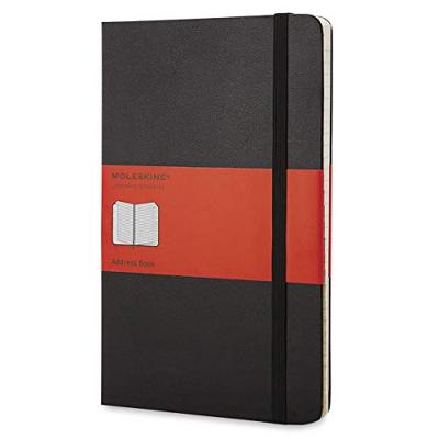 Moleskine adresboek, ft 13 x 21 cm, gelijnd, harde cover, 240 bladzijden, zwart