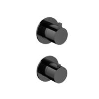 Hotbath Ace - Afbouwdeel voor Inbouw Thermostaat - 2-Weg Stop-Omstel - Gepolijst Zwart Pvd - V02 - thumbnail