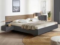 Tweepersoonsbed LATINO 180x200 cm metaalgrijs/artisan eik - thumbnail