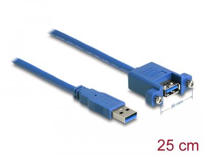Delock 86994 USB-kabel USB-A stekker, USB-A bus 0.25 m Blauw