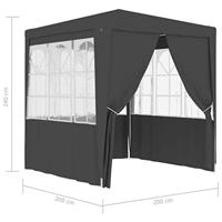 Partytent met zijwanden professioneel 90 g/m 2x2 m antraciet - thumbnail