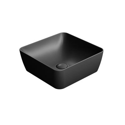 Waskom Sapho Sand Vierkant 38x14 cm Keramiek Mat Zwart Sapho