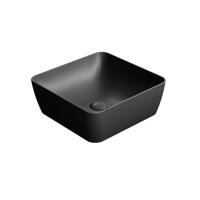 Waskom Sapho Sand Vierkant 38x14 cm Keramiek Mat Zwart Sapho - thumbnail