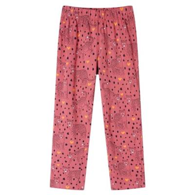Kinderpyjama met lange mouwen luipaardprint 116 oudroze Kinderpyjama met lange mouwen luipaardprint 116 oudroze