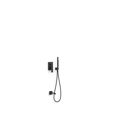 Badkraan Inbouw Tres Cuadro Exclusive met Handdoucheset, Wanduitloop en Mengkraan Mat Zwart