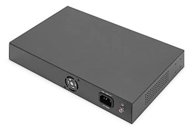 DIGITUS 26-poorts Fast Ethernet PoE netwerkswitch - 24x 100 Mbps RJ45 + 1x Gbps RJ45 combo + 1x SFP-poort - 19 inch - 185W PoE budget - 10/100 Mbps