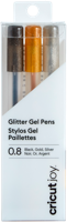 Cricut GLITTER Stiftset Zwart, Zilver, Goud - thumbnail