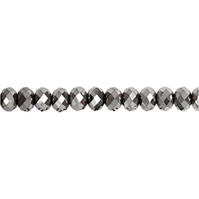 Creativ Company Facet kralen metallic grijs, 100st.