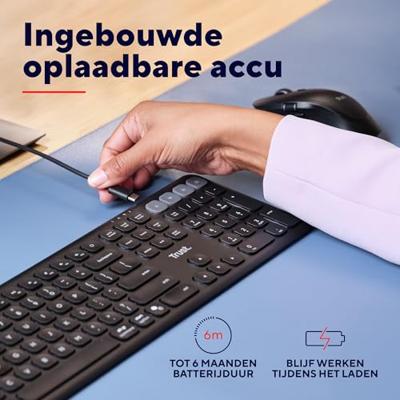 Trust Vaiya draadloos toetsenbord Toetsenbord Zwart Trust Vaiya draadloos toetsenbord Toetsenbord Zwart