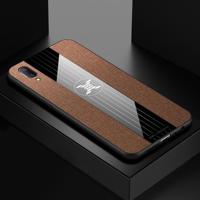 Voor vivo V11/X21S XINLI stiksels doek textuur schokbestendig TPU beschermhoes (bruin) - thumbnail